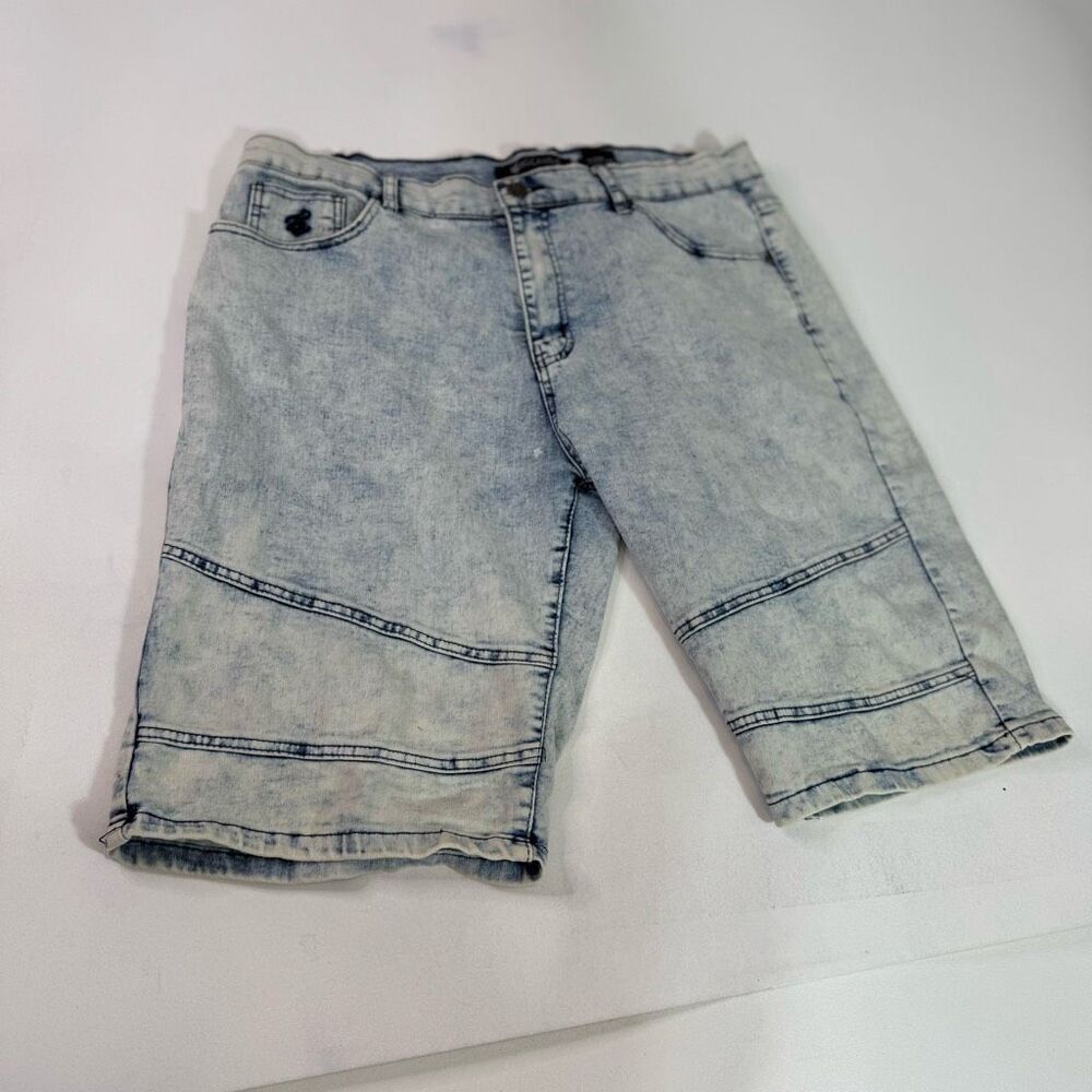 Rocawear Jean Shorts Mens W38 Blue Acid Light Wash Orignal Denim 90s Y2K Hip Hop